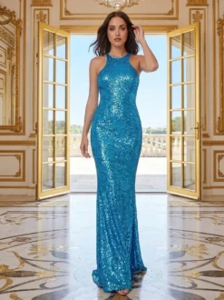 Cauti o Rochie Turquoise Deosebita? Descopera Colectia Mangata Rochie Seara Lunga Spate Gol Albastra Eleganta Rochii Deosebite