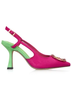 Cauti Sandale de Seara Deosebite? Descopera Online Colectia Noua Sandale Menbur Elegante Fucsia Verde Catifea | MANGATA, Livrare Rapida