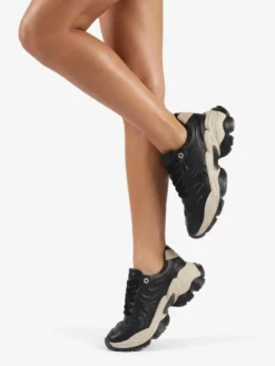 Cauti Sneakers din Piele Naturala Deosebiti? Descopera Online Colectia MANAGATA, Sneakers Bronx Negru Piele Naturală Talpă Înaltă, Livrare Rapida