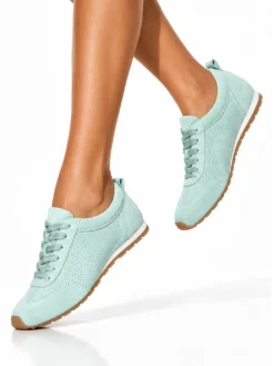 Cumpără sneakers Top3 Spain din piele întoarsă turquoise. Design spaniol autentic, talpă platformă și confort premium. Adaugă o pată de culoare ținutei