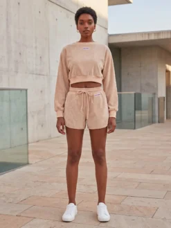 Compleu Nude Sport Casual Sala Pantalon Scurt Bluzon MANGATA