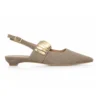 Descoperă noile colectii casual moderne pe Mangata.ro. Sandale Top3 Taupe din Piele Întoarsă cu Accesorii Aurii Mangata, Livare rapidă